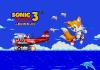 Tails flying behind sonic in airplane